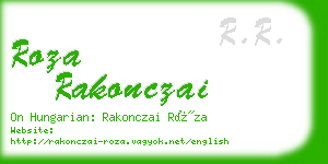 roza rakonczai business card